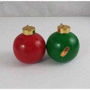 Vintage Emson Christmas Ornament Ball 2.25" Salt & Pepper Shakers
